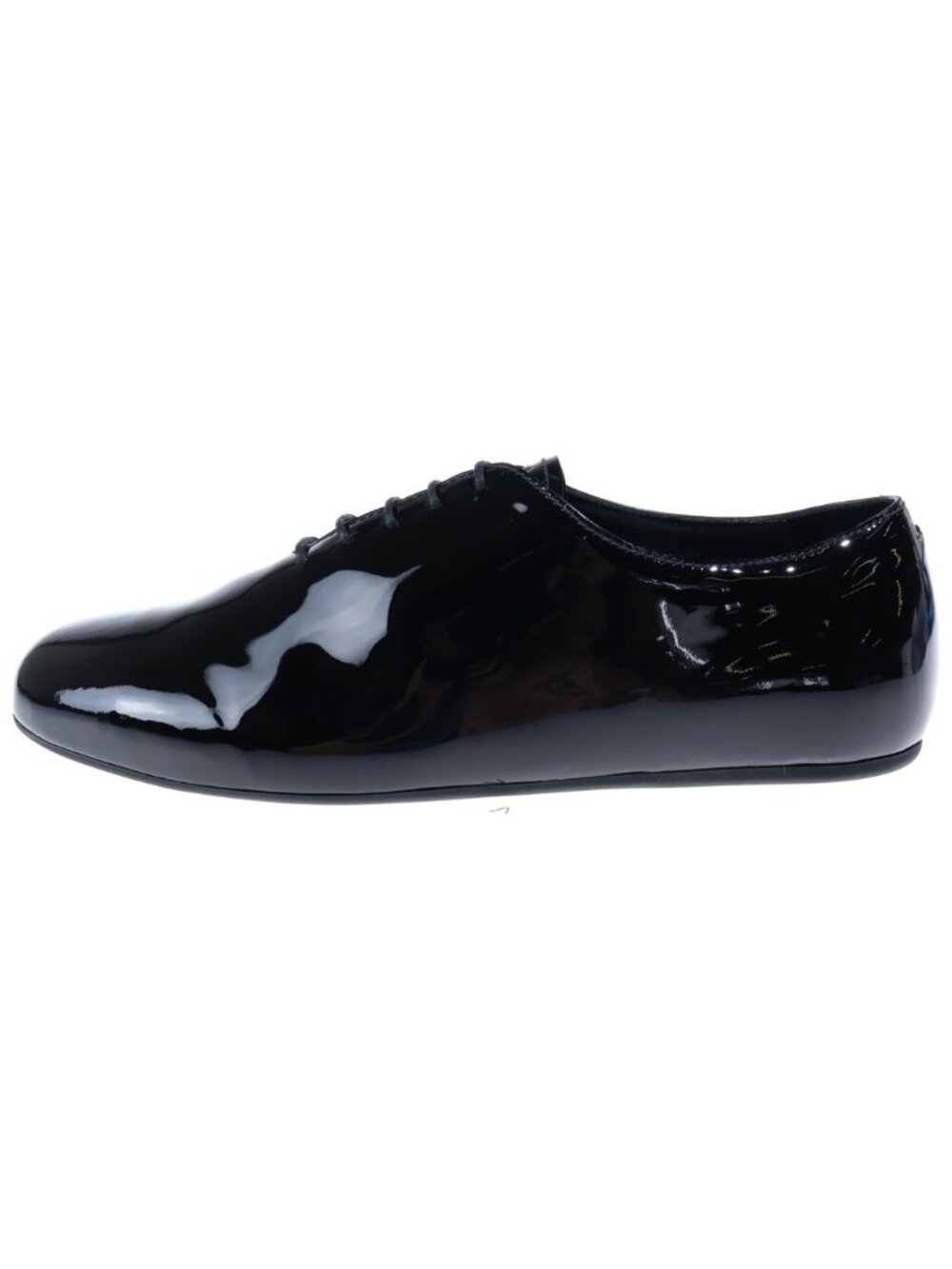 Prada Patent Front Logo Lace-up Dress Shoes Loafers Black